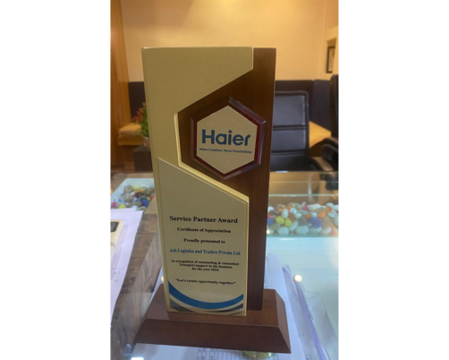 Haier Appliances recognized Ash Logistics for Best Service and Operational Excellence in Transportation